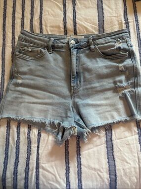 Flying Monkey Light Blue Distressed Denim Shorts, Size 30